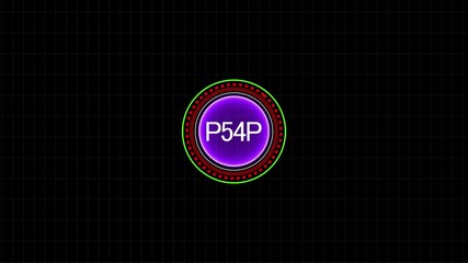 neon glowing P54P text animated on black background 4K  - Powered by Adobe