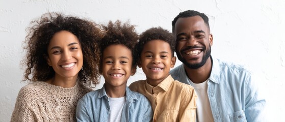 Obraz premium The loving family enjoying a joyful moment together in a bright indoor setting.