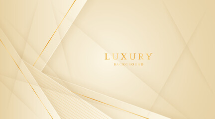 Cream background with elegant golden lines, use for template or cover. Elegant premium cream background. vector illustration	
