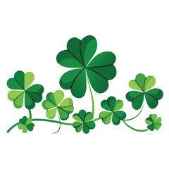 Lush green shamrock clover leaf border design for st patrick s day celebrations