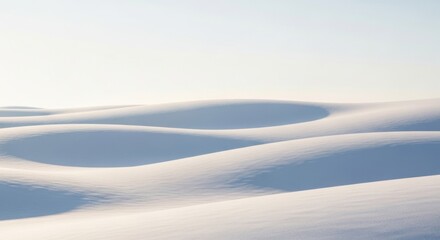 Vast Snowdrifts Under A Pale Sky Gentle Sunlight Illuminating Frozen Landscapes