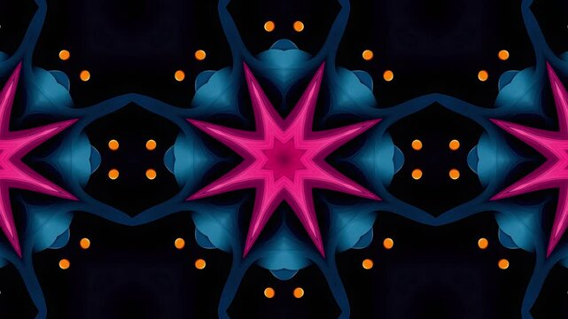 Abstract symmetrical pattern with layered shapes and colors