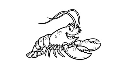 Cheerful cartoon lobster illustration suitable for children's books and educational material
