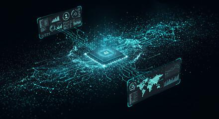 A futuristic AI cyber defense network that actively detects and neutralizes digital threats in real-time