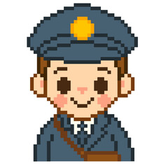 Obraz premium Flat Design Pixel Art Postman Illustration