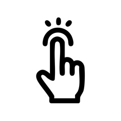 Obraz premium User interface symbol showing finger tap interaction with a curved element.