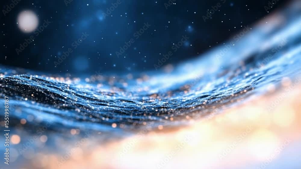 Aufkleber celestial dance: a mesmerizing cosmic scene, with luminous particles in swirling water illuminated b