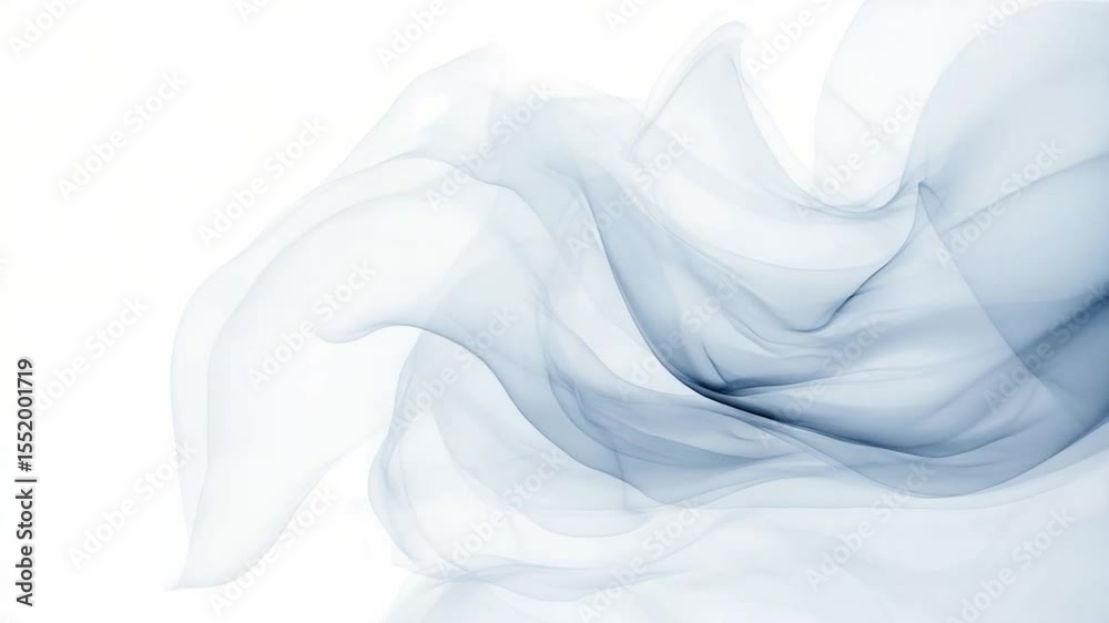 Poster abstract blue silk swirl: an ethereal swirl of light blue silk, its delicate folds and textures crea