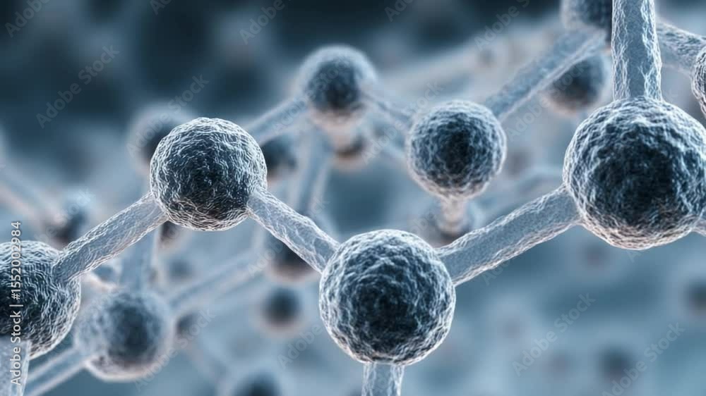 Poster molecular structure close-up: a detailed microscopic view showcases the intricate arrangement of ato