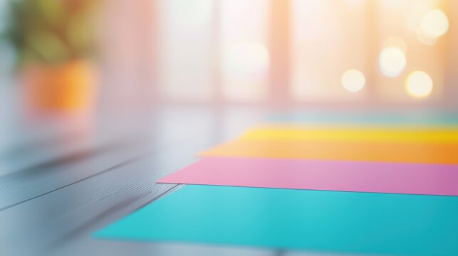 Colorful advertisement flyers on a table, promoting a local event with eye catching designs.