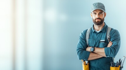 Skilled craftsman portrait workshop professional photography indoor frontal view expertise in trade