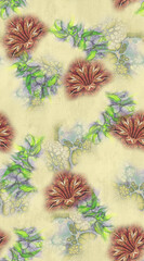 watercolor background with flowers