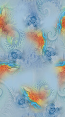 Digital textile design and colourfull background