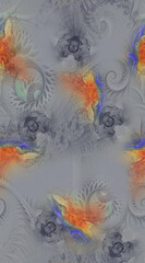 Digital textile design and colourfull background