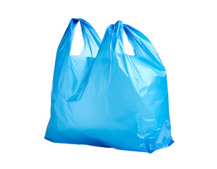 Fototapeta premium Blue plastic bag representing environmental concerns.