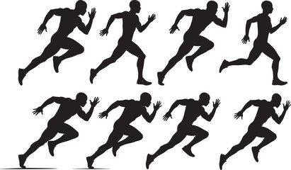 Person running fast silhouette vector illustration