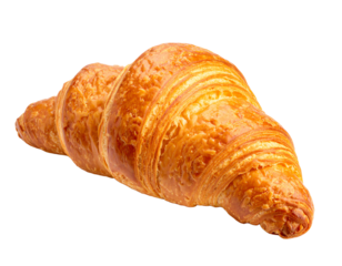 Fresh and flaky golden croissant pastry.