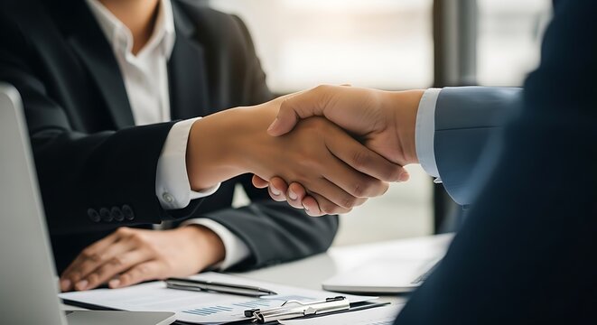 Successful Business Partnership A Handshake Seal of Agreement
