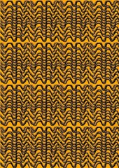 Abstract wavy pattern in yellow and black with repetitive design  