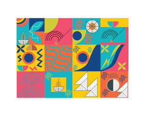 Colorful Abstract Minimalist Geometric Pattern Background – Modern Art Design