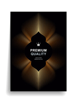 Premium quality cover with gold lines forming beautiful silhouettes and gradients.