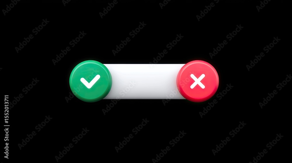 Fototapete green and red toggle switch interface element