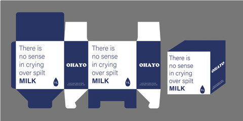 Minimalist Milk Carton Packaging Design &ndash; &ldquo;OHAYO&rdquo; with Bold Typography