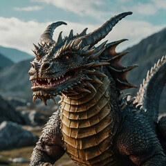 dragon statue in thailand Ai generated