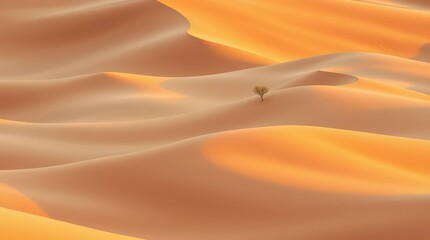 Desert Dunes with Lone Tree