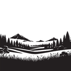 natural scenery background, mountains, lakes, editable vector images