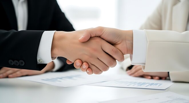 Successful Business Partnership A Handshake Representing Collaboration and Agreement