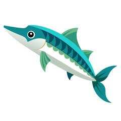 Isolated Barracuda Fish Clipart | Clean Vector Drawing