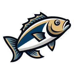 Isolated Bass Fish Clipart | Clean Vector Drawing
