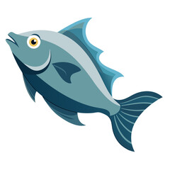 Clean Halibut Fish Vector Illustration
