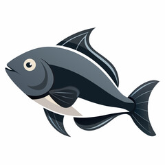 Isolated Halibut Fish Clipart | Clean Vector Drawing