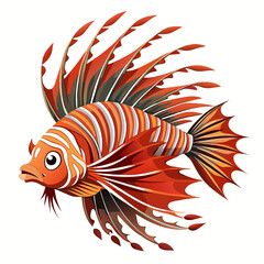 Minimalist Lionfish Graphic on White Background