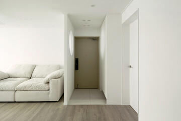 This house has a warm feel with its beige front door