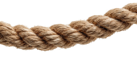 Obraz premium Close-up of Natural Jute Rope on Transparent Background