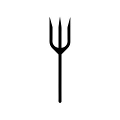 Minimalist pitchfork icon logo with white background for agricultural tool branding