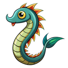 Obraz premium Minimalist Pipefish Graphic on White Background