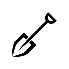 Minimalist plow tool icon logo with white background for traditional farming concept
