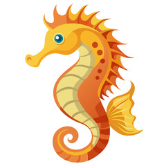 Minimalist Seahorse Graphic on White Background