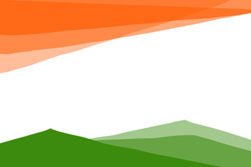Obraz premium Indian flag colours with rough brush strokes, silhouette illustration isolated isolated transparent background 