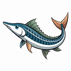Isolated Sturgeon Fish Clipart | Clean Vector Drawing