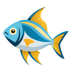 Isolated Tetra Fish Clipart | Clean Vector Drawing