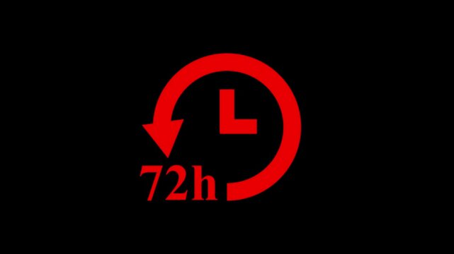 digital countdown &ndash; 72 hour clock on black background,timer concept of 72 hour left on black background.digital countdown 72 hour clock on black background.timer concept of 72 hour left on black bc