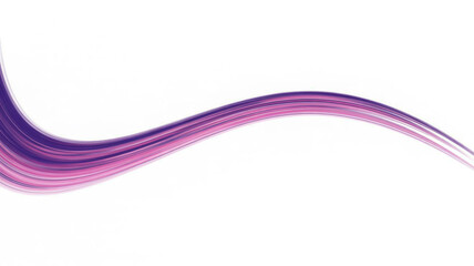 A digital art composition featuring a flowing, curved line in shades of purple and pink against a pure white background