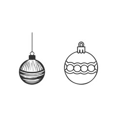 Christmas ornaments handdrawn baubles for festive holiday decor design