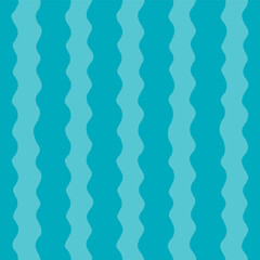 Seamless pattern with bold wavy vertical stripes in light blue and teal. Abstract stripe background with smooth vector texture. Great for fabric, stationery, wrapping, branding. Drag to swatches.