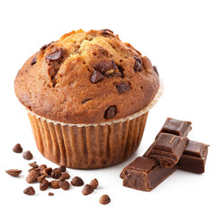 chocolate muffin PNG, transparent background